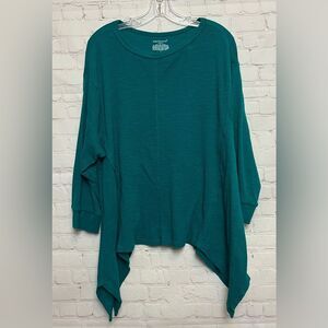 Westbound Woman Teal Waffle Shark Bite Top